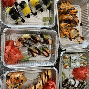 a variety of sushi