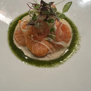 Salmon ceviche appetizer