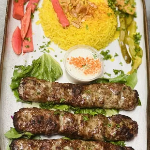 Shish Kafta dinner