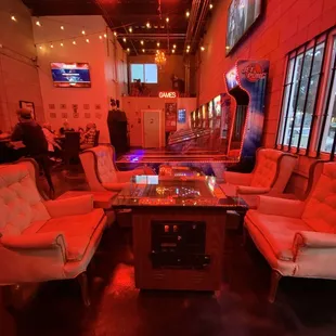 Sit, Drink and Play Games.