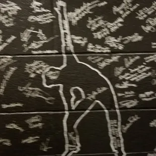 Backstage art work by touring companies and signed by actors