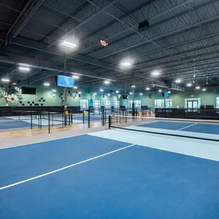 5 indoor pickleball courts with PodPlay technology.