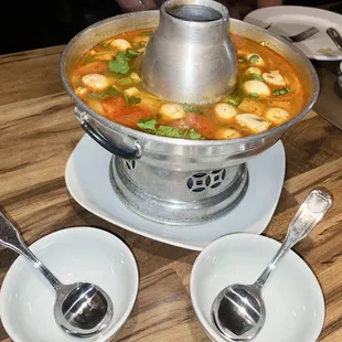 Tom yum soup (broth was a bit sweet, but still good)