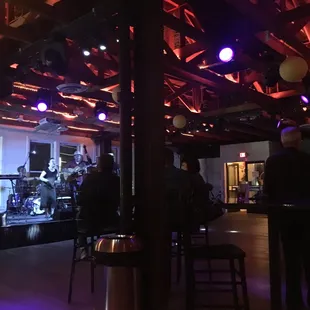 a band playing on stage