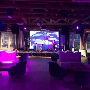 Setup for the live music on Wed from 7-9pm