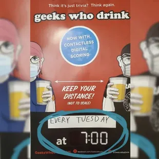 Check us out every Tuesday @ 7pm for Trivia!!!