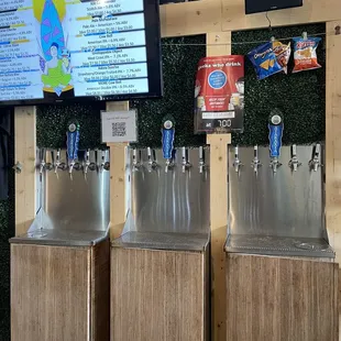 Beer tap and menu
