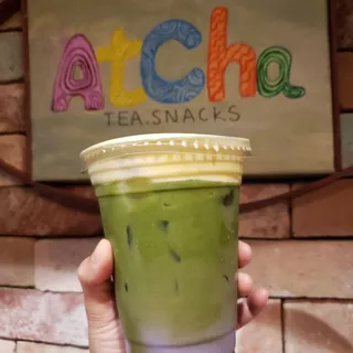 Matcha Ube Cake Foam