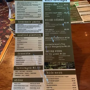 2019 Menu
