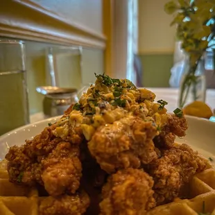 Chicken and waffles