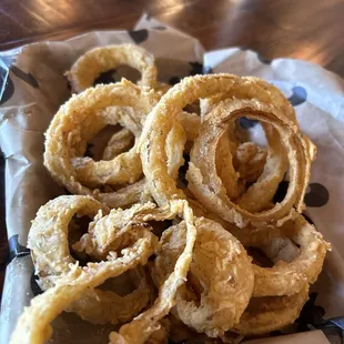 Onion Rings after we dug in.
