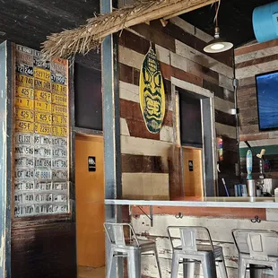 8/29/2024 - The hallway to the restroom is covered in Hawaii and Oregon license plates.