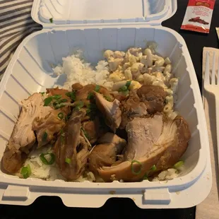 ows a meal in a styrofoam container