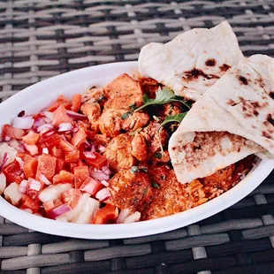 a plate of food on a table