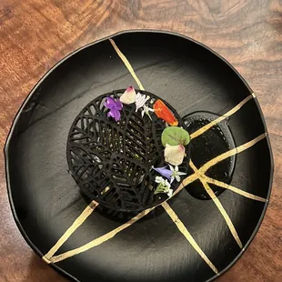 Cauliflower pate with a biscuit up top