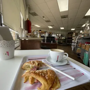 Cappuccino, ham &amp; cheese croissant