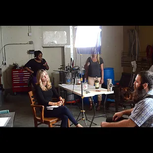 Jascha in the hot seat under the TV lights.