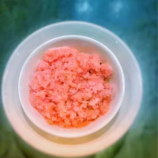 Rhubarb ice, sesame, hazelnut