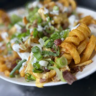 a plate of french fries