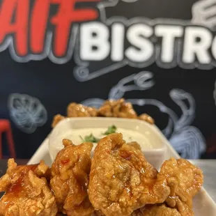 a plate of fried chicken