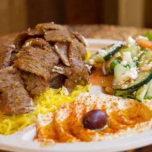 Gyro Platter 
comes with 3 sides