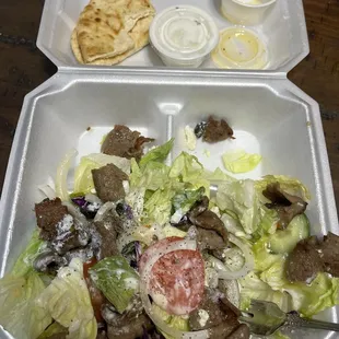 Greek Salad with Gyros Meat