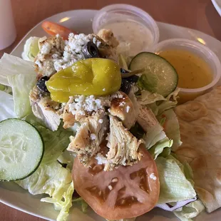 Greek Salad with Marinated Chicken Breast
