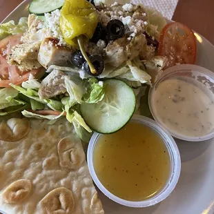 Greek Salad with Greek Salad with Marinated Chicken Breast