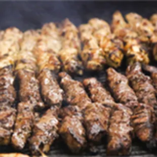 chicken and lamb souvlaki