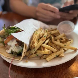 chicken souvlaki wrap