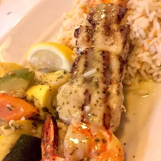 Seafood Souvlaki Plate