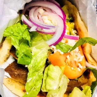 Lamb Gyro Pita Sandwich!....Thumbs Up!!