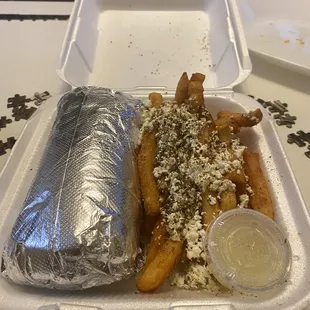 Chicken Shawarma Pita Greek Fries