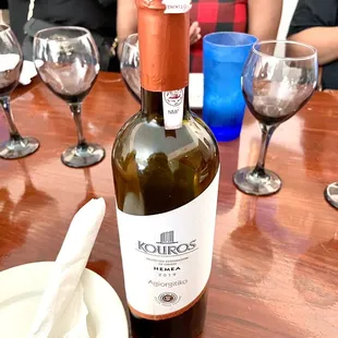 a bottle of wine on a table