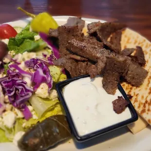 Gyro platter.  Very tasty.  Good salad.