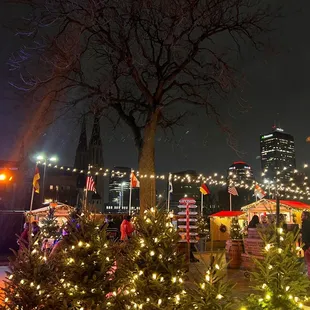a view of the city at night