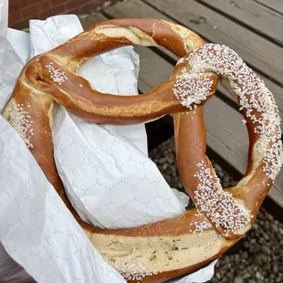 Pretzel (not pictured spicy mustard and cheese dips)