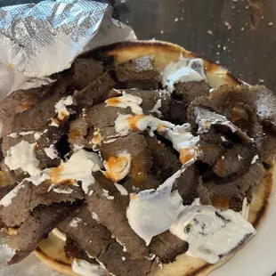 Stacked gyro with my sauce skills - not the most photogenic