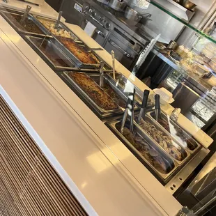 a variety of food items on display