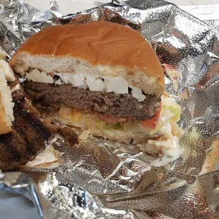 Inside the lamb burger