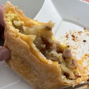 Look closely at the middle of the burrito. There was a hair inside my burrito. Know it wasn&apos;t mine because it was wavy &amp; short.