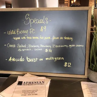 Good looking daily special board.