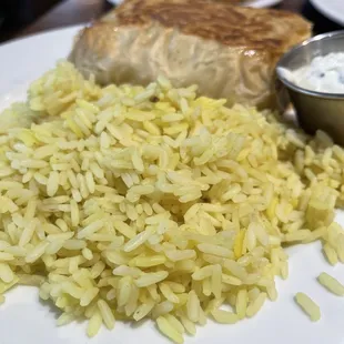 Spinach pie &amp; rice pilaf