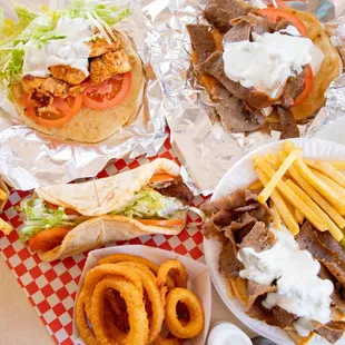 a variety of food items