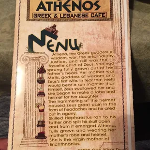 menu