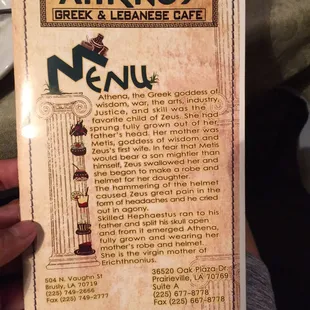 menu