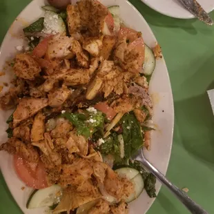 Mediterranean  salad with chicken  Lots of chicken and good flavors