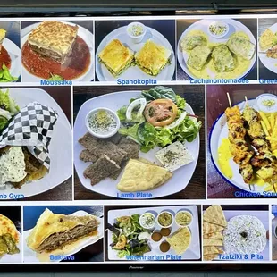 Menu dish photos