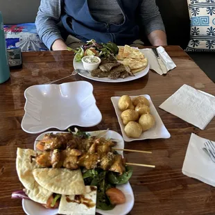 Chicken Suvlaki and Lamb Plate