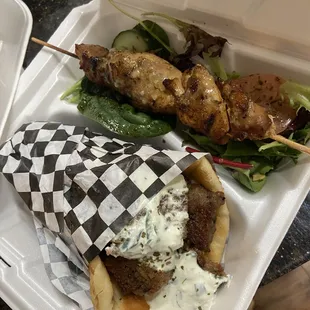 Gyro plate with a chicken Souvlaki